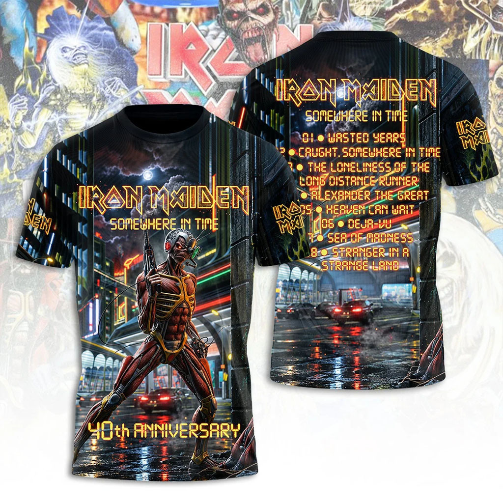 Iron Maiden Somewhere In Time 40th Anniversary T-Shirt Iron Maiden Merch Gift For Band Fans Iron Maiden Somewhere In Time 40th Anniversary T-Shirt Iron Maiden Merch Gift For Band Fans