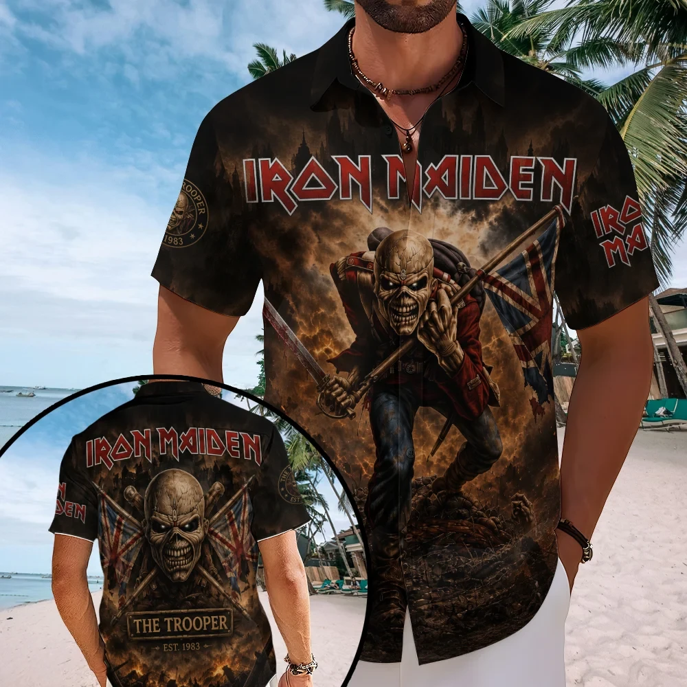 Iron Maiden The Trooper Hawaiian Shirt Heavy Metal Band Iron Maiden Merch Music Fan Gifts