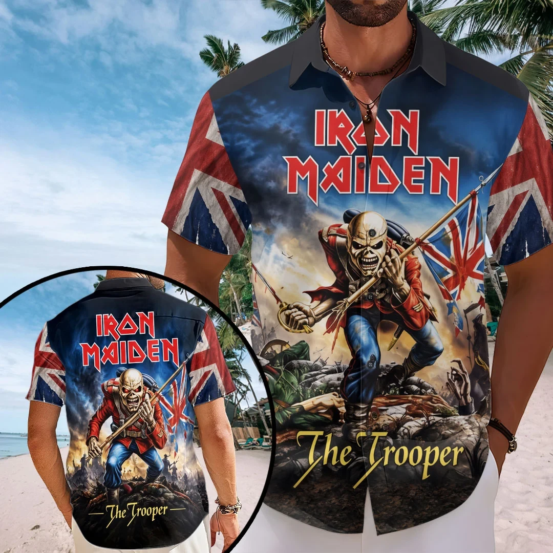 Iron Maiden The Trooper Hawaiian Shirt Iron Maiden Merch Present Ideas For Music Lovers