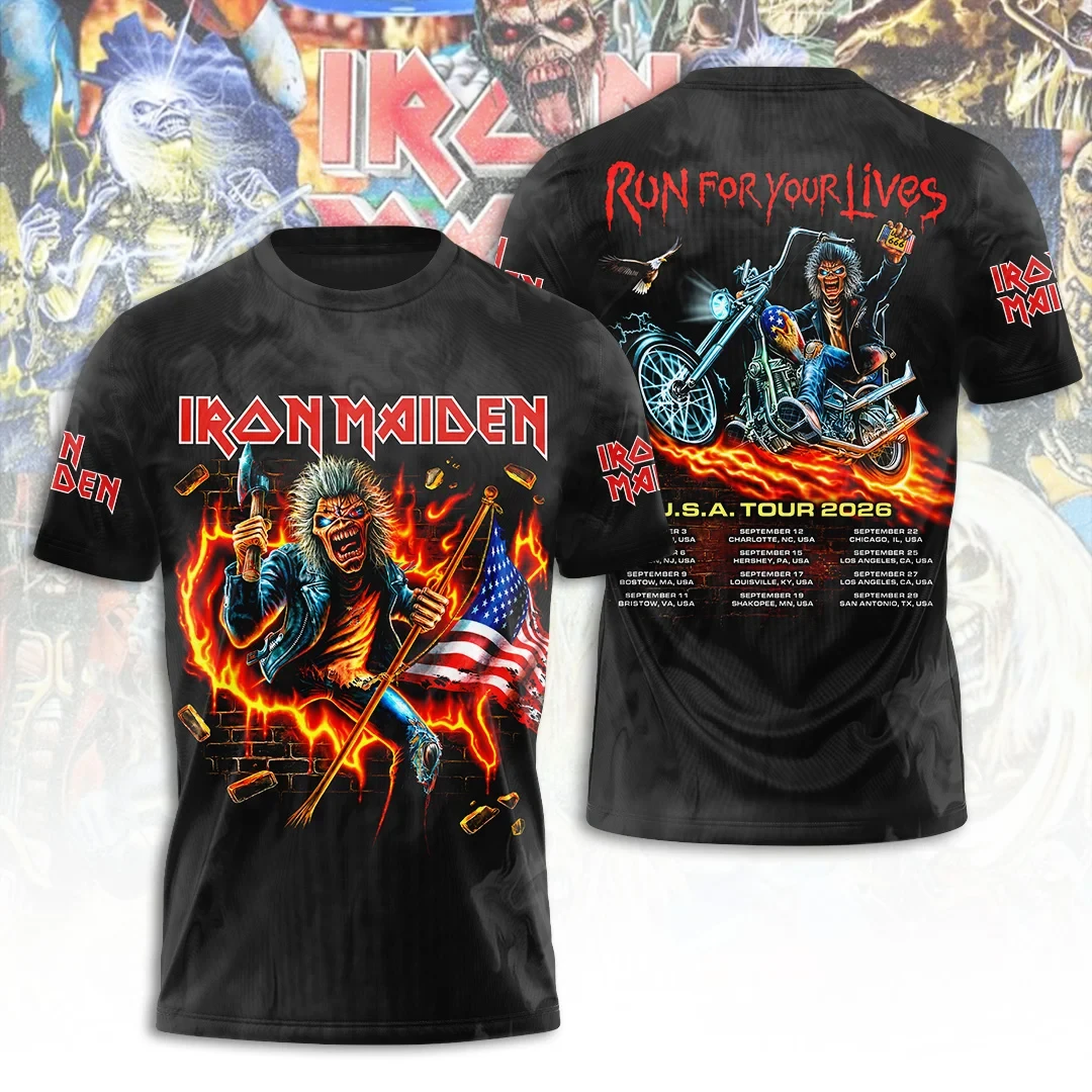 Iron Maiden Tour Merch 2026 Run For Your Lives T-Shirt Music Gifts For Music Lovers Iron Maiden Tour Merch 2026 Run For Your Lives T-Shirt Music Gifts For Music Lovers
