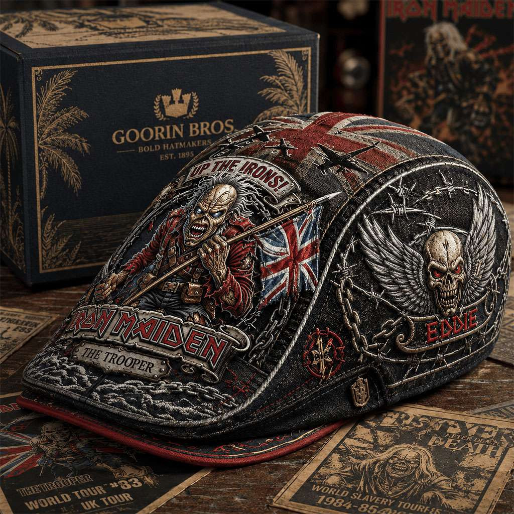Iron Maiden Up The Irons Jeff Hat Eddie The Trooper Hat Iron Maiden Merch Gift For Band Fans