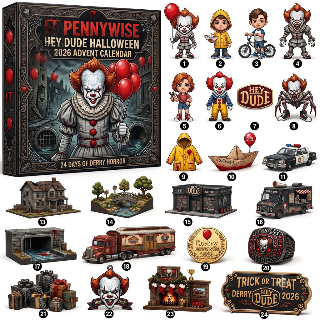 It Pennywise Hey Dude Halloween 2026 Advent Calendar 24 Days Of Derry Horror Countdown Decor