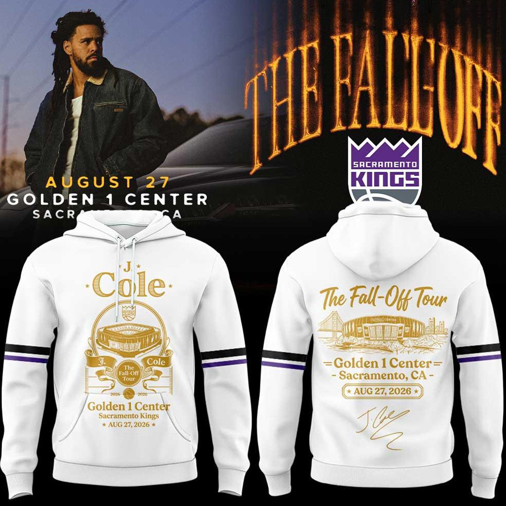 J Cole Merch The Fall-Off Tour 2026 Golden 1 Center Sacramento Kings Hoodie Gift For Rap Fans