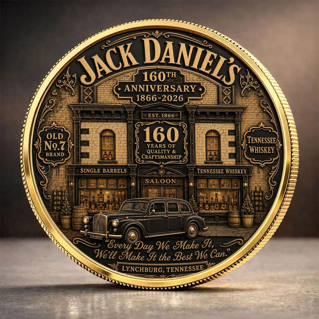 Jack Daniel's 160th Anniversary Commemorative Coin Jack Daniel's Merch Gifts For Fathers Jack Daniel's 160th Anniversary Commemorative Coin Jack Daniel's Merch Gifts For Fathers