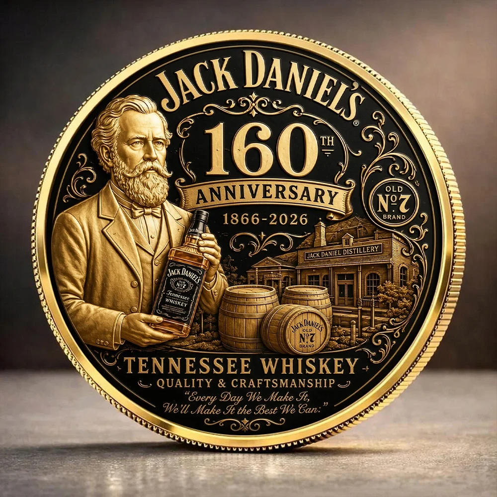 Jack Daniel's 160th Anniversary Commemorative Coin Tennessee Whiskey Coin Present For Dad