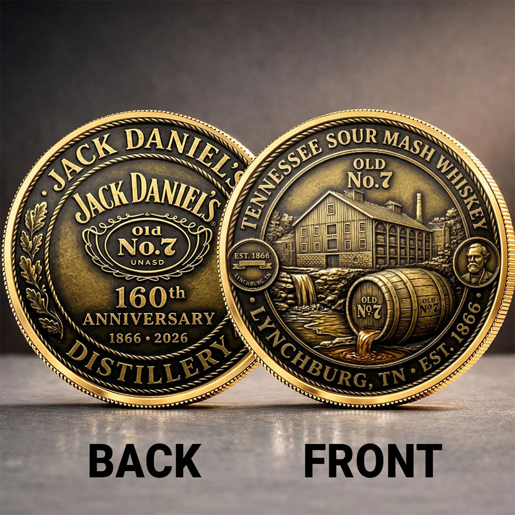 Jack Daniel's 160th Anniversary Commemorative Coin Whiskey Lover Gifts For Dad