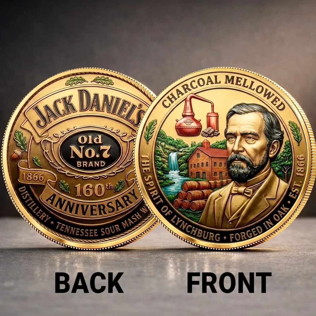 Jack Daniel's 160th Anniversary Commemorative Coin Whiskey Lover Gifts For Husband Jack Daniel's 160th Anniversary Commemorative Coin Whiskey Lover Gifts For Husband