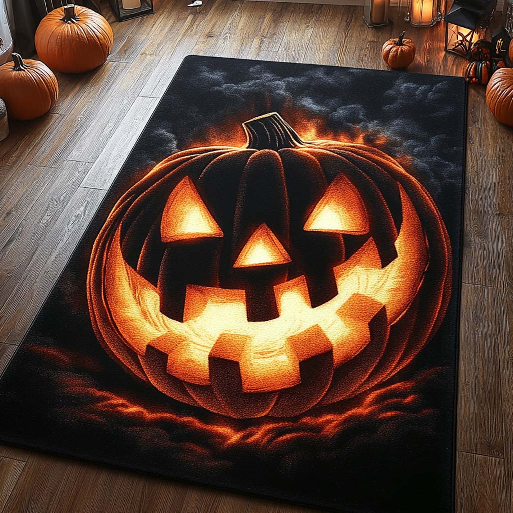 Jack O' Abyss Area Rug Horror Themed Rugs Spooky Birthday Gifts