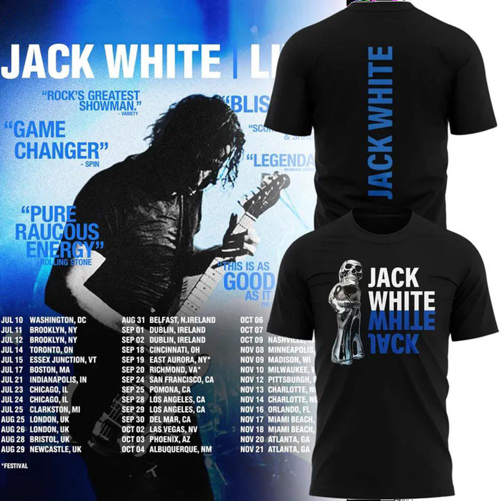 Jack White Live 2026 Tour Black Shirt Jack White Merch Best Gifts For Music Lovers