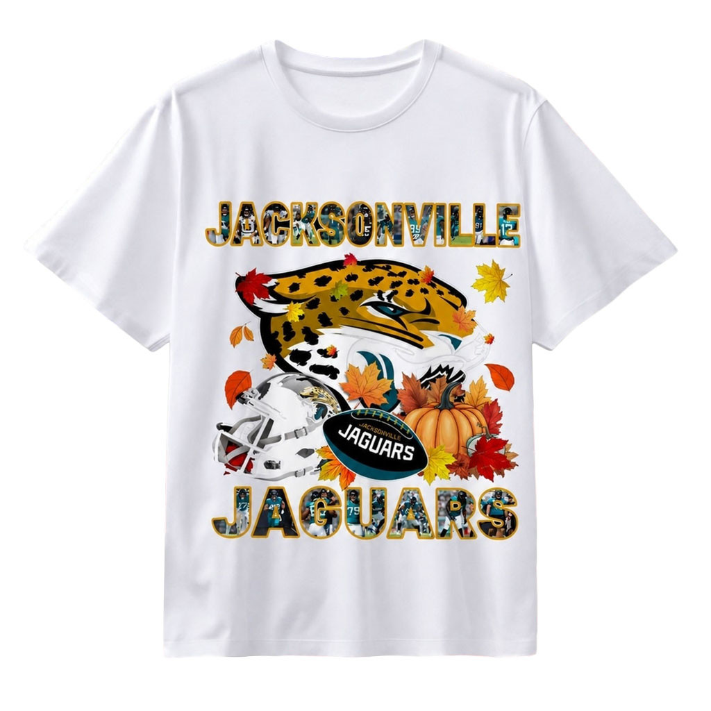 Jacksonville Jaguars Autumn Fall Pumpkin T-Shirt Jaguars Merch Gift For Football Lovers