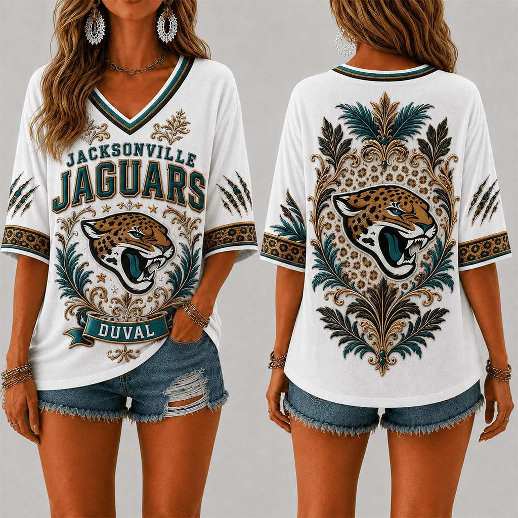 Jacksonville Jaguars Duval V-Neck Shirt Womens Game Day Apparel Jacksonville Jaguars Merch Jacksonville Jaguars Duval V-Neck Shirt Womens Game Day Apparel Jacksonville Jaguars Merch