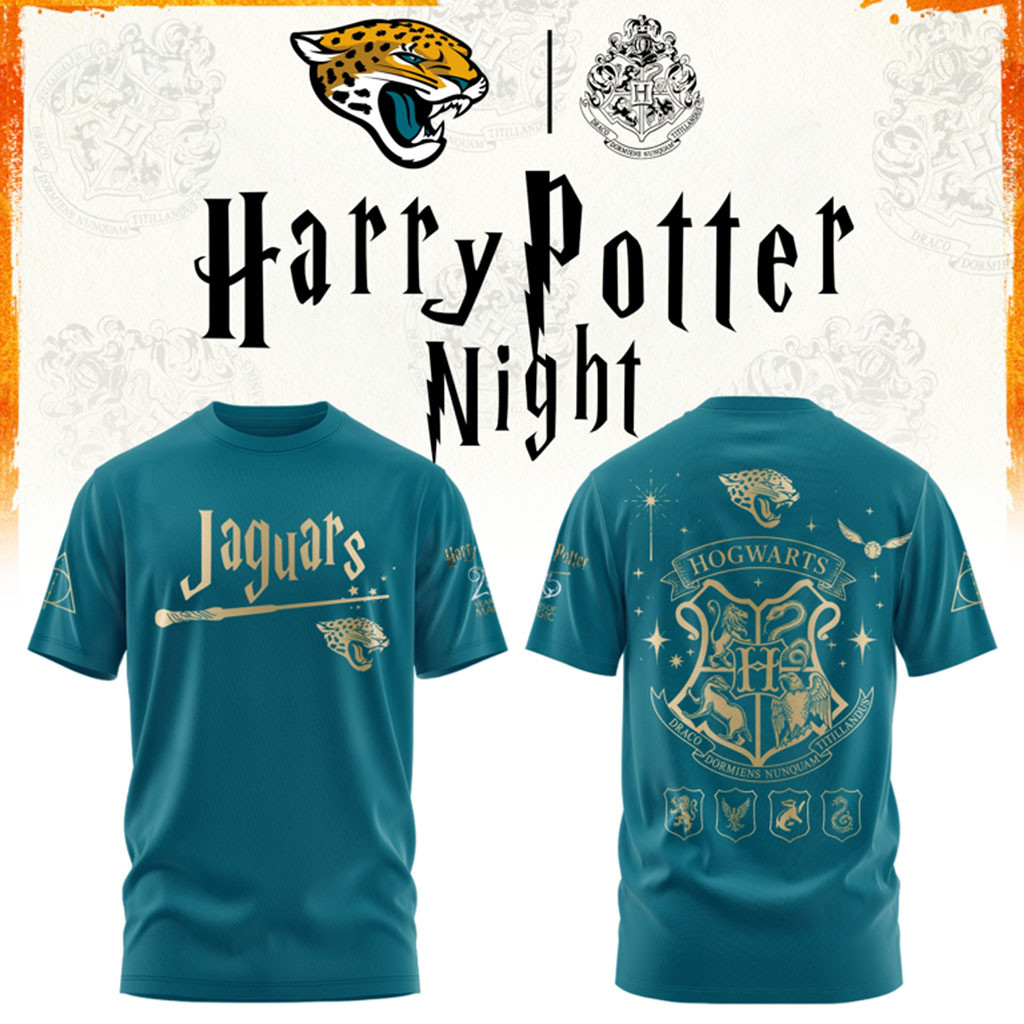 Jacksonville Jaguars Harry Potter 25th Anniversary T-Shirt 2026 Jaguars Merch Football Fan Gear