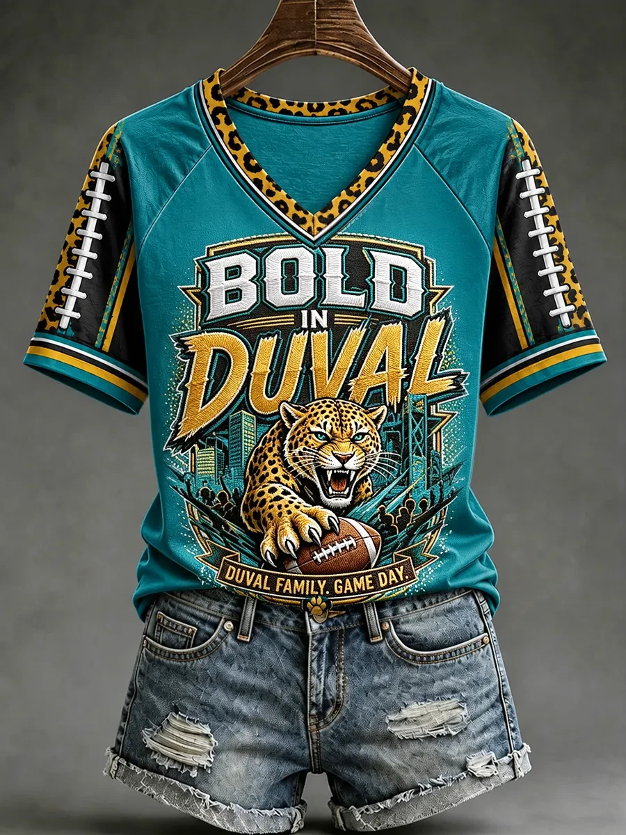 Jacksonville Jaguars Merch Bold In Duval V-Neck Shirt Jacksonville Football Game Day Clothing Jacksonville Jaguars Merch Bold In Duval V-Neck Shirt Jacksonville Football Game Day Clothing