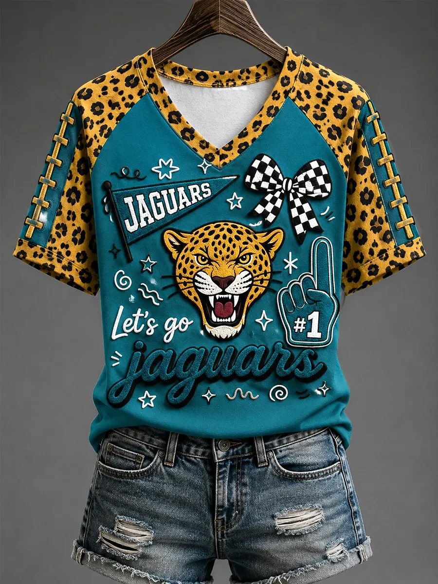 Jacksonville Jaguars Merch Let's Go Jaguars Game Day V-Neck Shirt Jacksonville Football Fan Gift