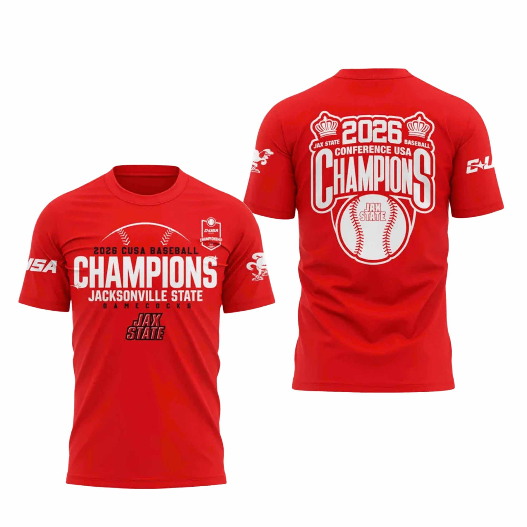Jacksonville State 2026 CUSA Baseball Champions T-Shirt
