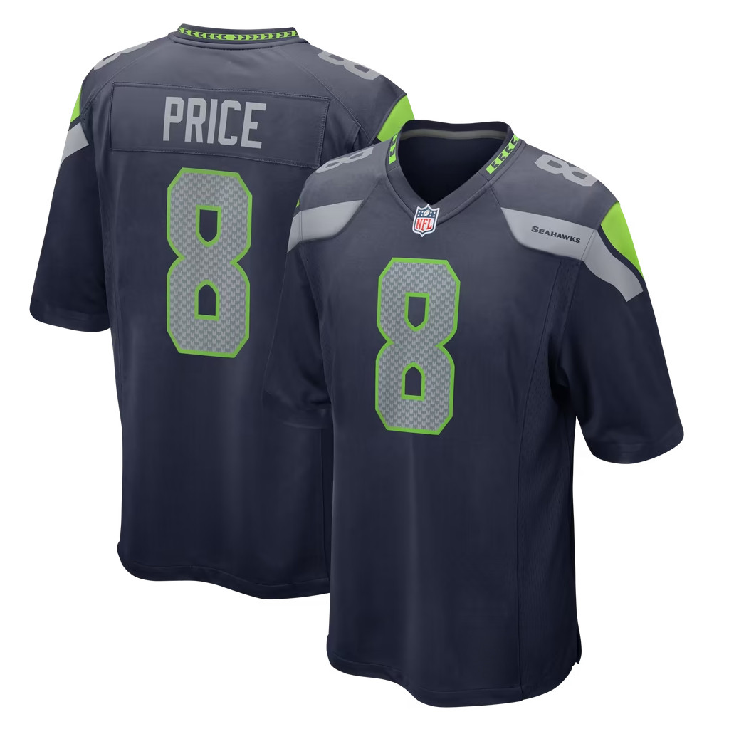 Jadarian Price Jersey Shirt Seattle Seahawks Merch 2026 No 8 Seattle Football Team Game Jersey