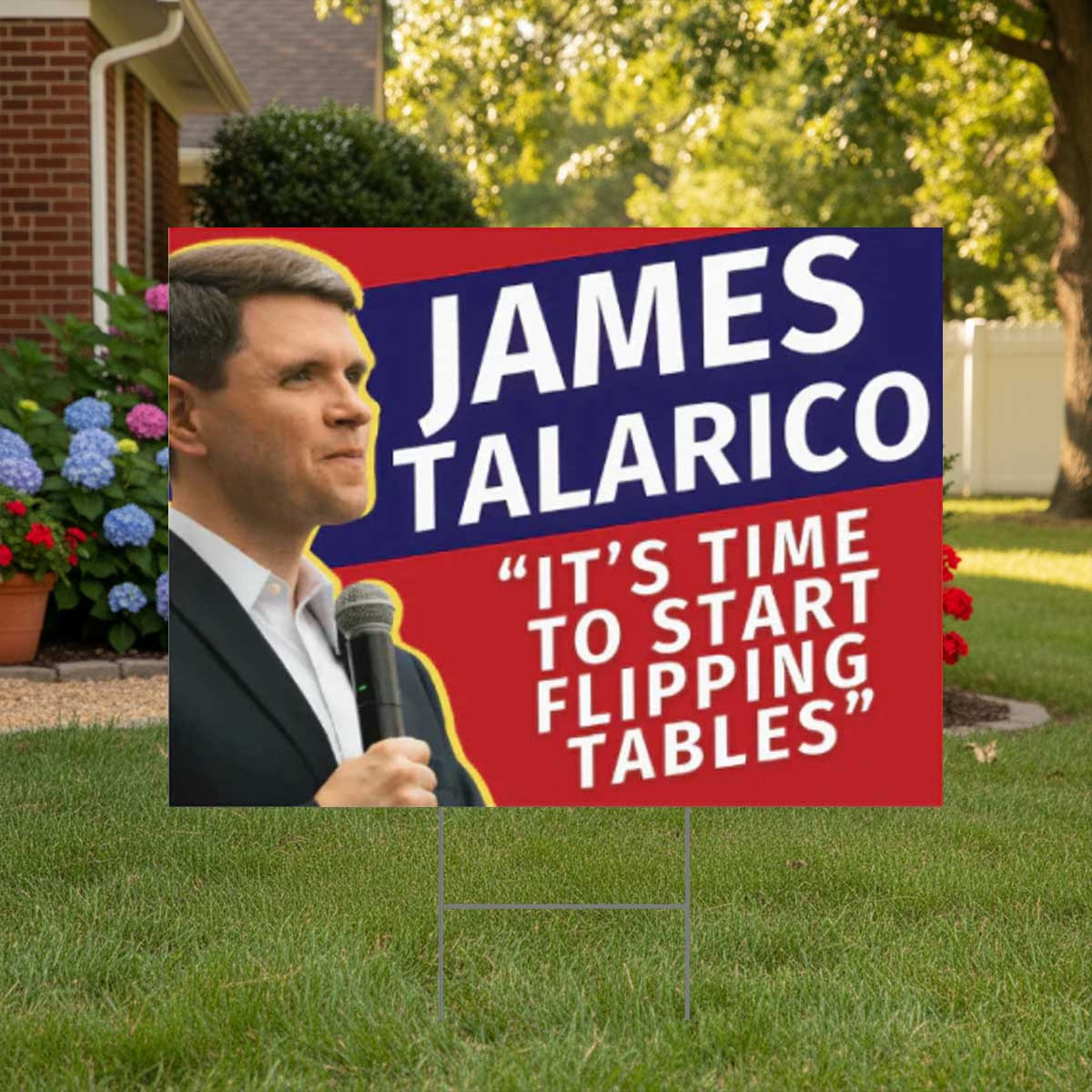 James Talarico Flipping Tables Yard Sign