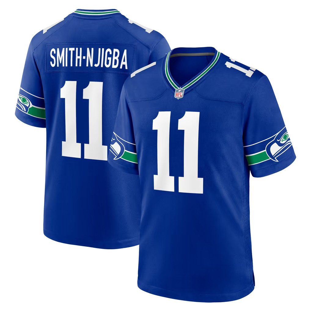 Jaxon Smith-Njigba Jersey Shirt 2026 Seattle Seahawks Merch #11 Seahawks Throwback Game Jersey Jaxon Smith-Njigba Jersey Shirt 2026 Seattle Seahawks Merch #11 Seahawks Throwback Game Jersey