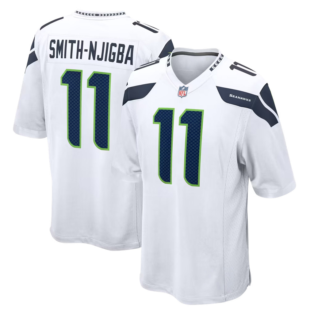 Jaxon Smith-Njigba Jersey Shirt 2026 Seattle Seahawks Merch #11 White Seahawks Game Jersey