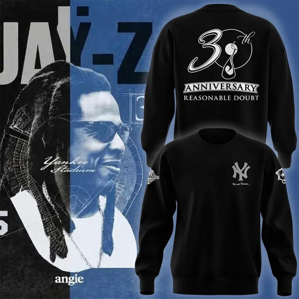 JAY-Z 30th Anniversary Reasonable Doubt Yankees Sweatshirt JAY-Z x New York Yankees Merch Gifts