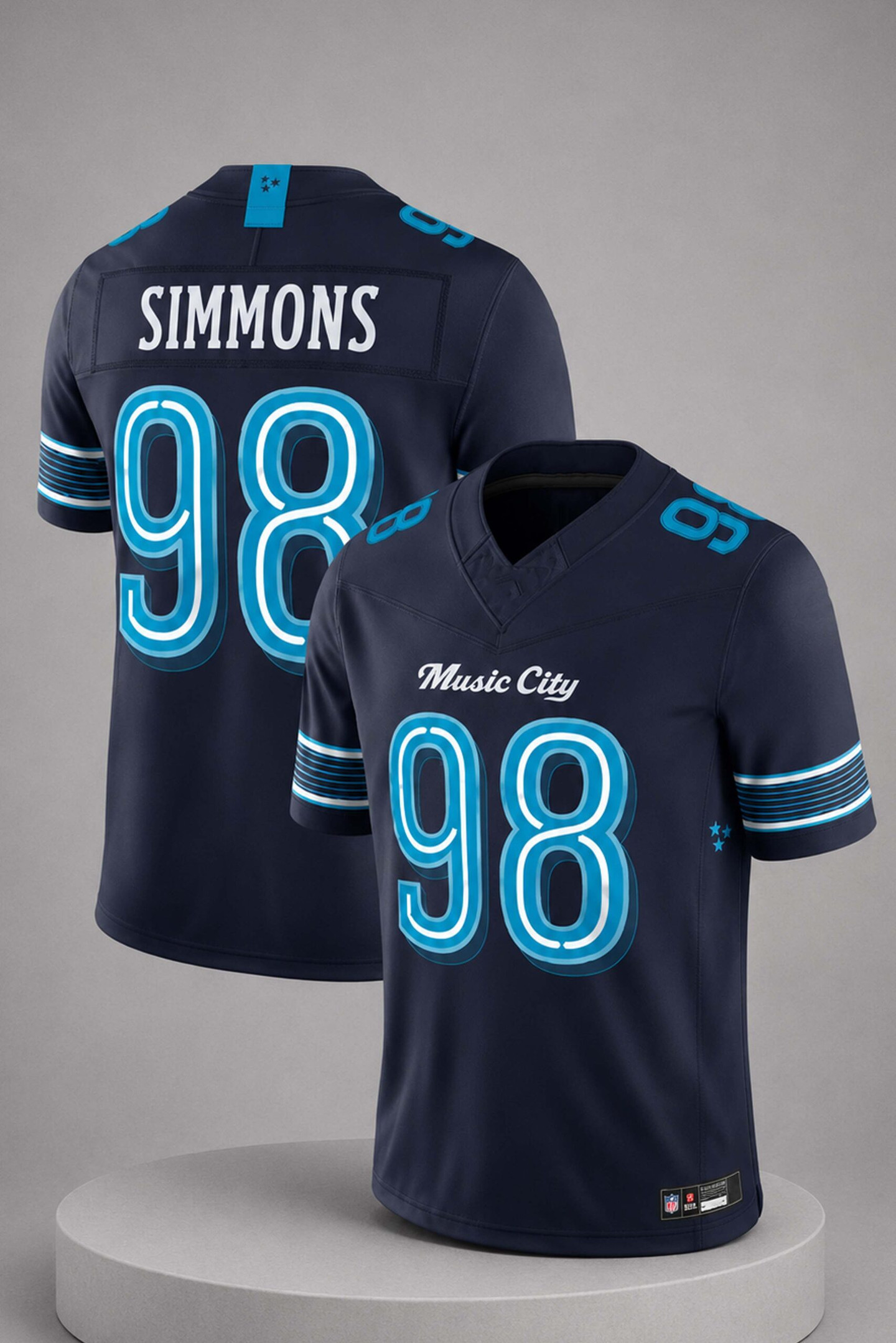 Jeffery Simmons Jersey Shirt #98 Tennessee Titans Rivalries Jersey Titans Merch Game Day Gifts