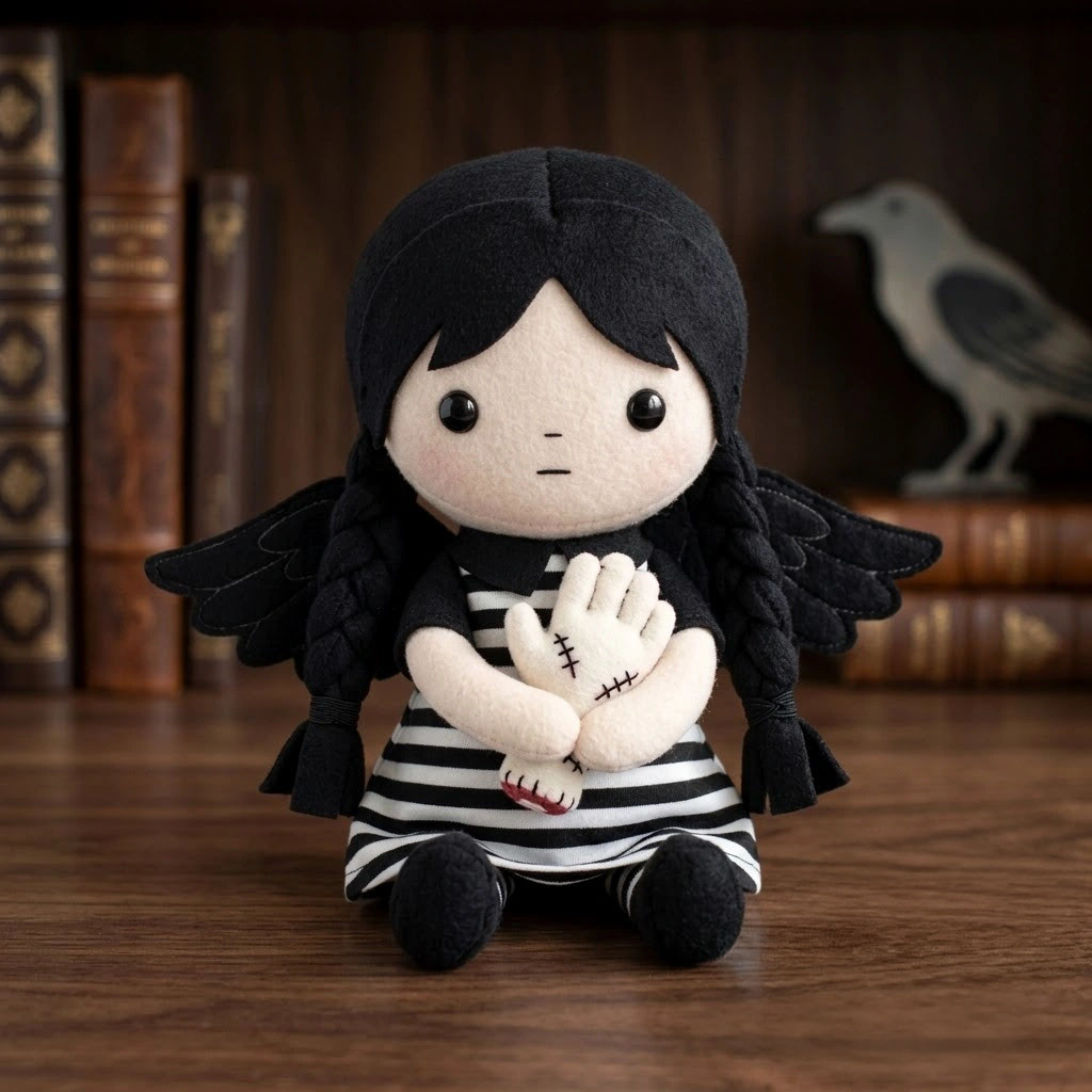 Jenna Ortega Goth Raven Halloween Plush Pillow Jenna Ortega Merch Gifts For Halloween