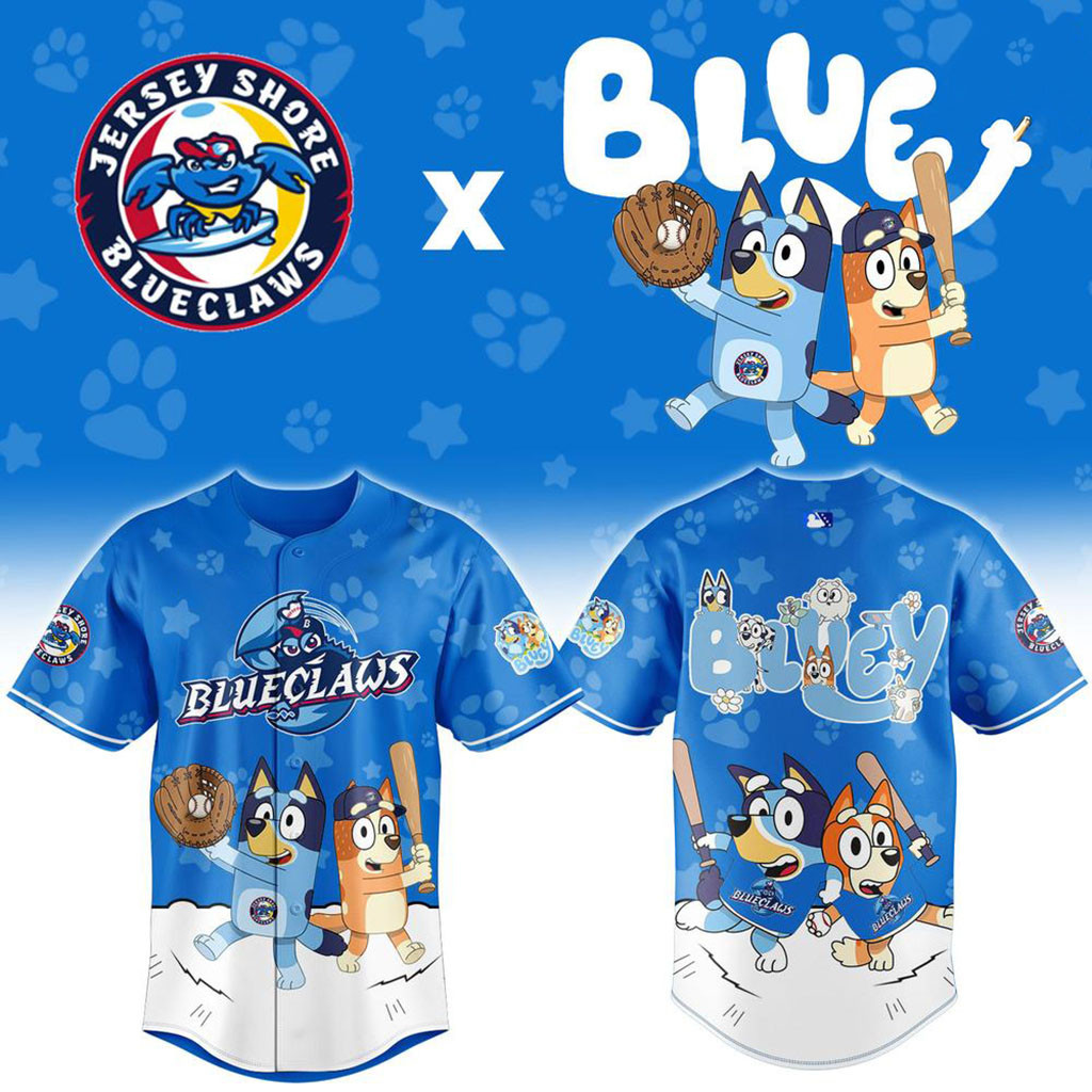 Jersey Shore BlueClaws X Bluey Night Baseball Jersey BlueClaws Merch Cool Baseball Gifts Jersey Shore BlueClaws X Bluey Night Baseball Jersey BlueClaws Merch Cool Baseball Gifts