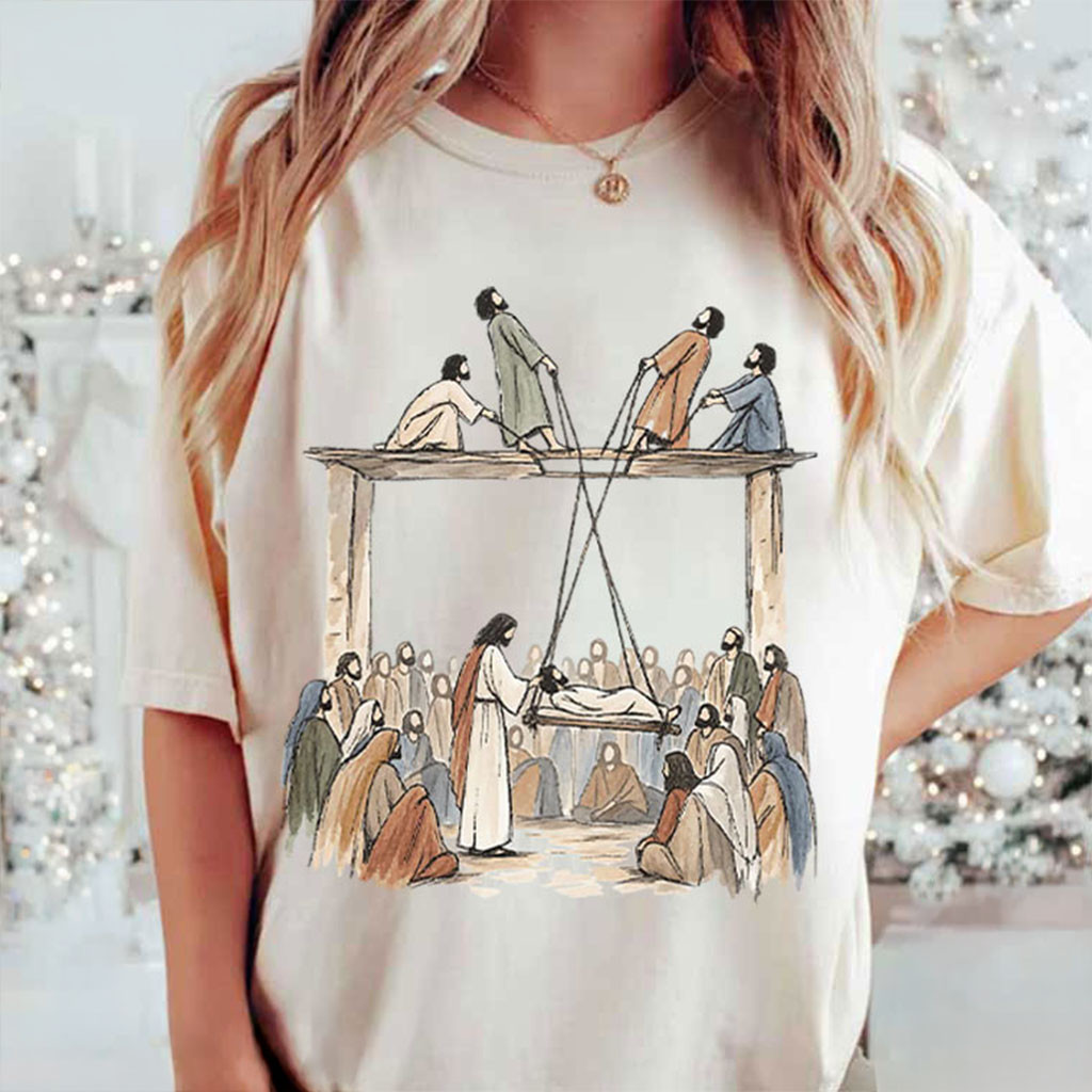 Jesus Heals The Man Of Palsy T-Shirt Christian Apparel Religious Gifts Ideas