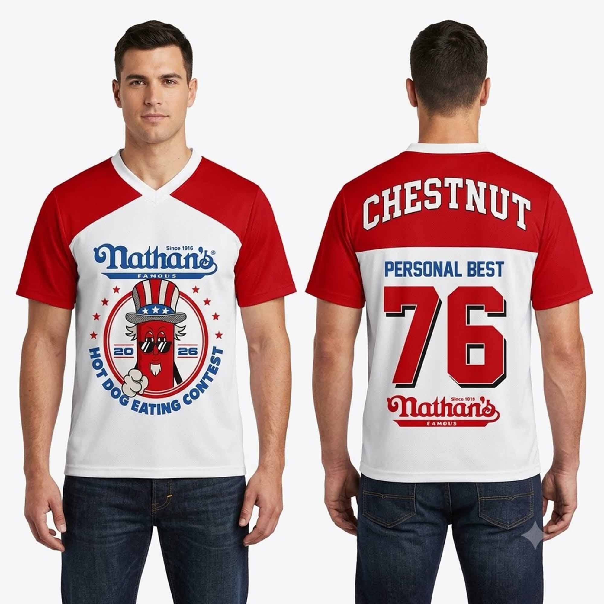 Joey Chestnut Nathan's Famous Hot Dog Contest 2026 Jersey Joey Chestnut Nathan's Famous Hot Dog Contest 2026 Jersey