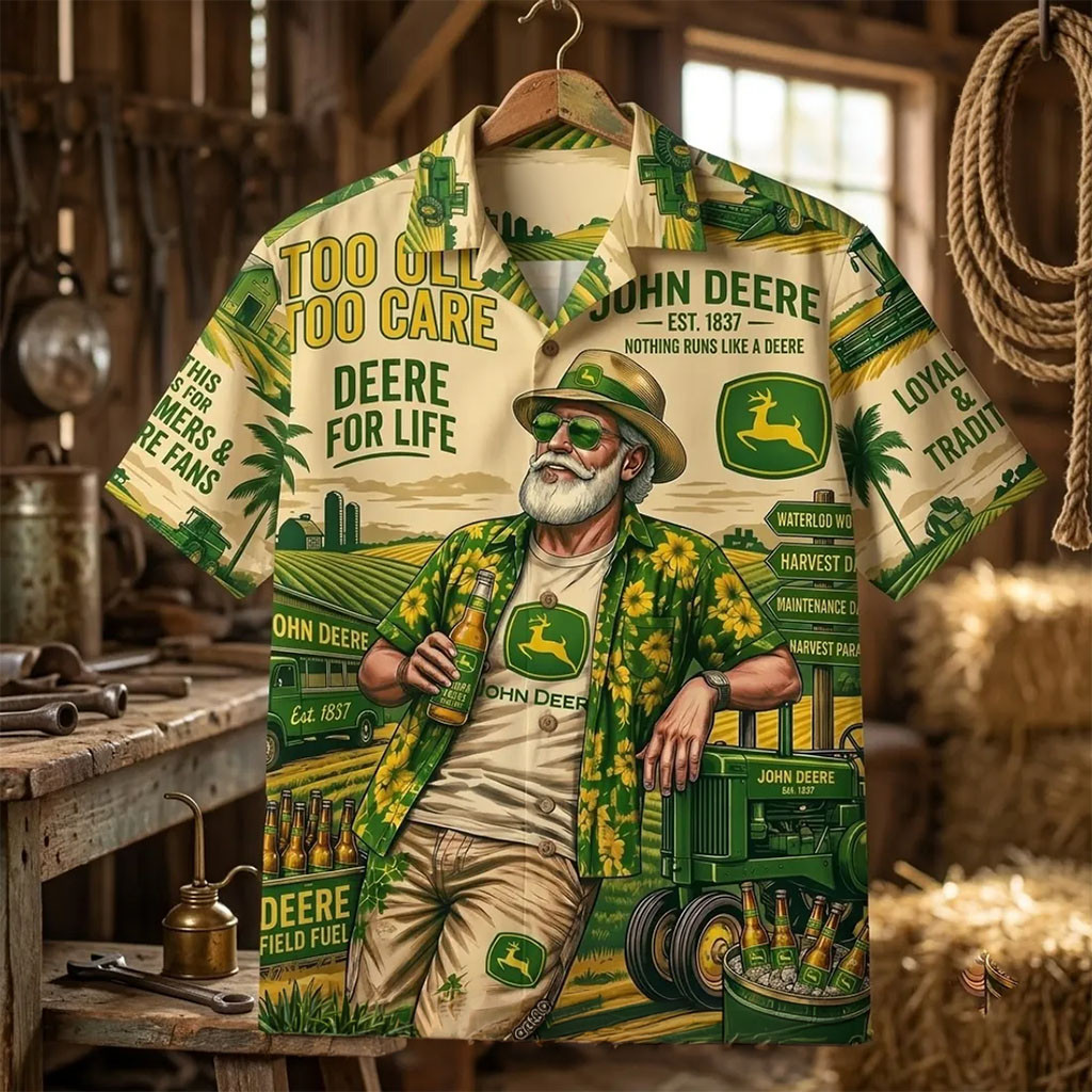 John Deere Field Fuel Tropical Hawaiian Shirt Deere For Life Aloha Shirt Present For Fathers