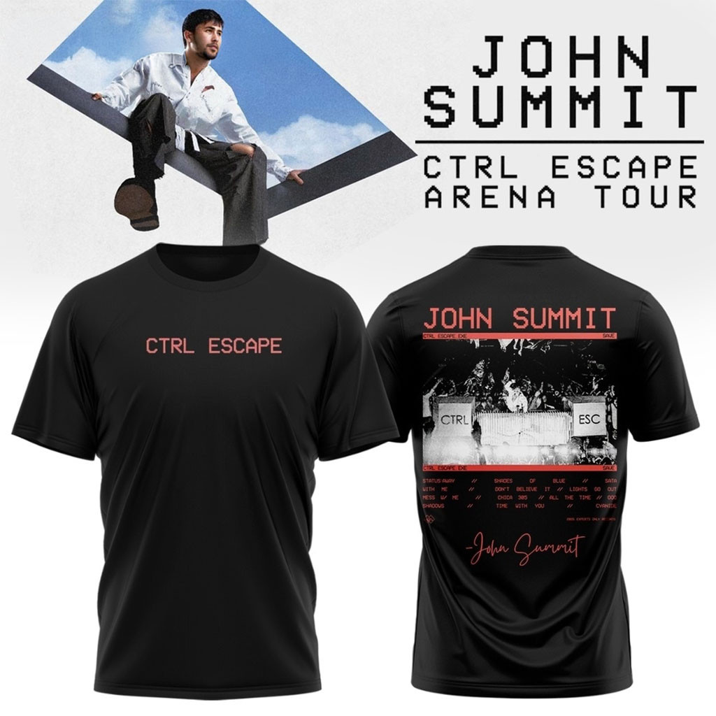 John Summit Merch CTRL ESCAPE Arena Tour 2026 Scheduler T-Shirt Gift Ideas For Music Lovers