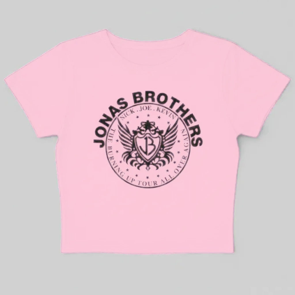 Jonas Brothers Burning Up Tour Pink Baby Tee Jonas Brothers Merch Gifts For Pop Fans Jonas Brothers Burning Up Tour Pink Baby Tee Jonas Brothers Merch Gifts For Pop Fans