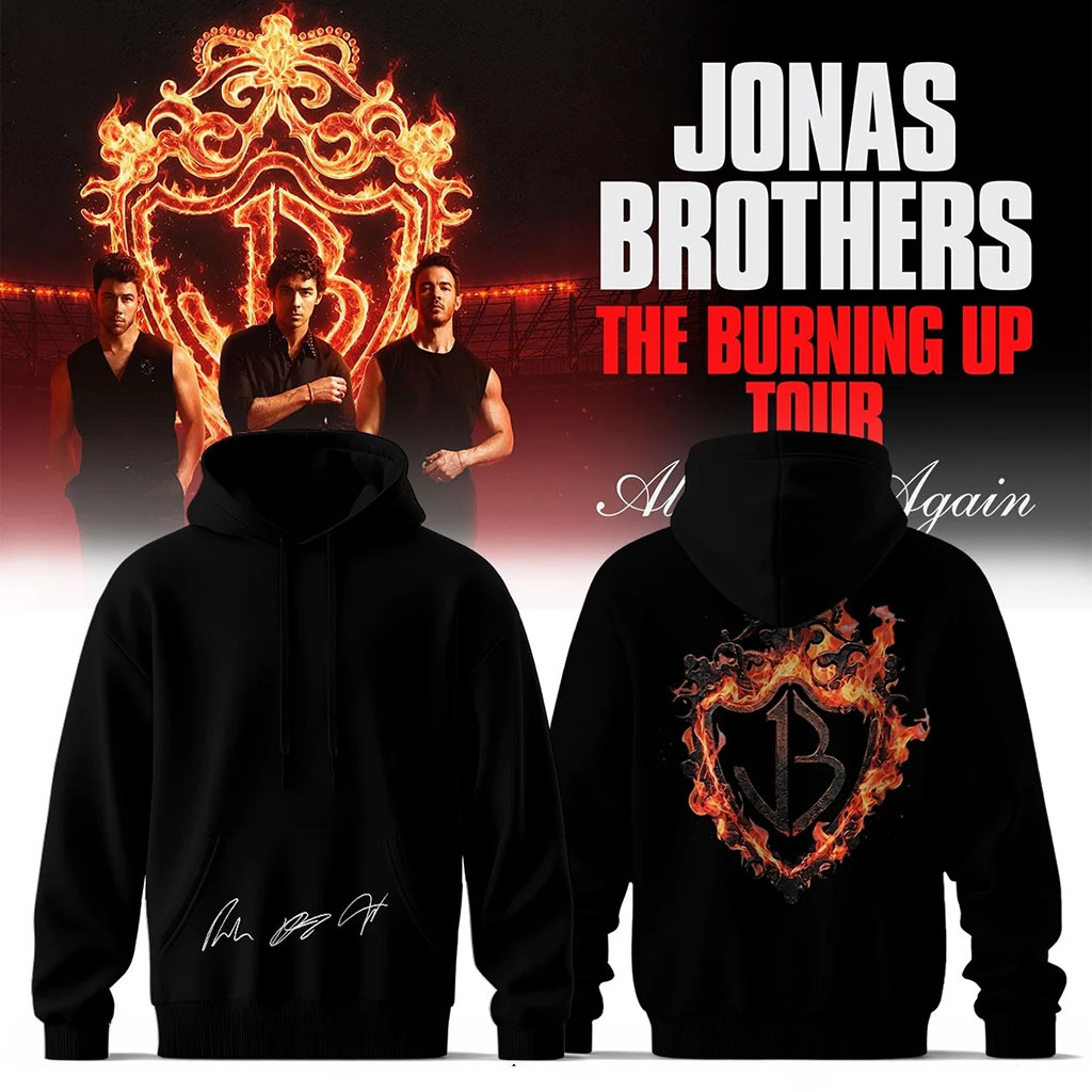 Jonas Brothers Merch 2026 The Burning Up Tour Hoodie Pop Band Lover Gift