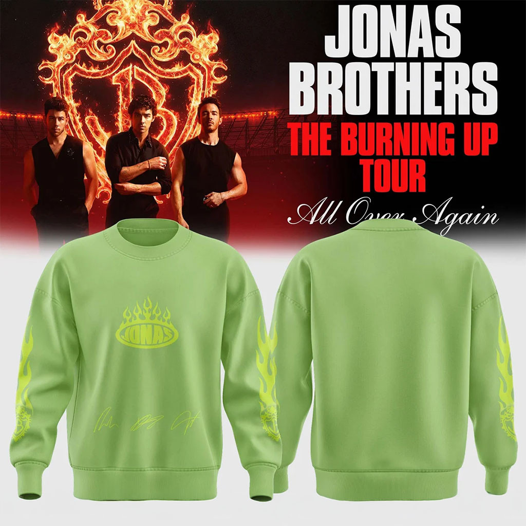 Jonas Brothers Merch 2026 The Burning Up Tour Sweatshirt Concert Fan Gift