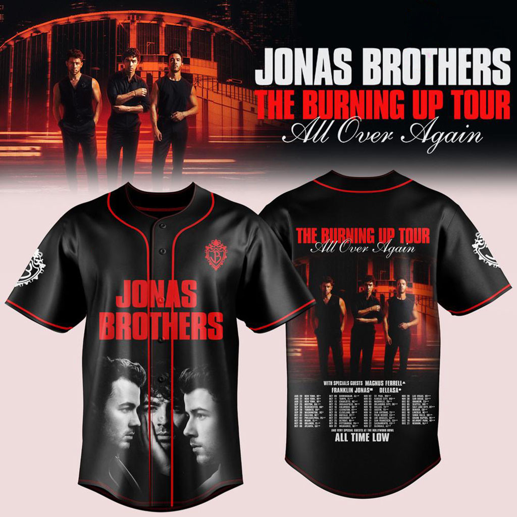Jonas Brothers Merch The Burning Up Tour All Over Again Baseball Jersey Gifts For Music Fans