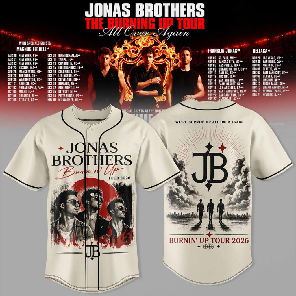 Jonas Brothers Merch The Burning Up Tour All Over Again Jersey Gift Ideas For Music Lovers Jonas Brothers Merch The Burning Up Tour All Over Again Jersey Gift Ideas For Music Lovers