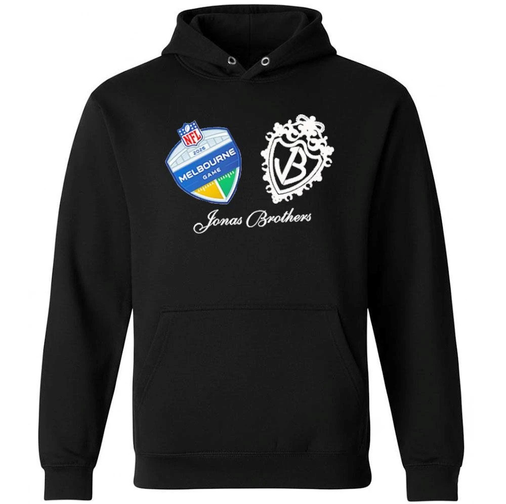 Jonas Brothers X NFL Melbourne 2026 Halftime Show Logo Hoodie Melbourne Time Merch Fan Gifts