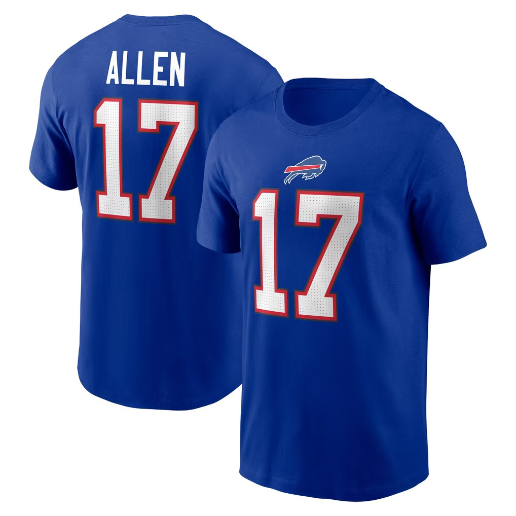 Josh Allen Merch #17 Buffalo Bills Josh Allen Name And Number T-Shirt Gift For Football Lovers