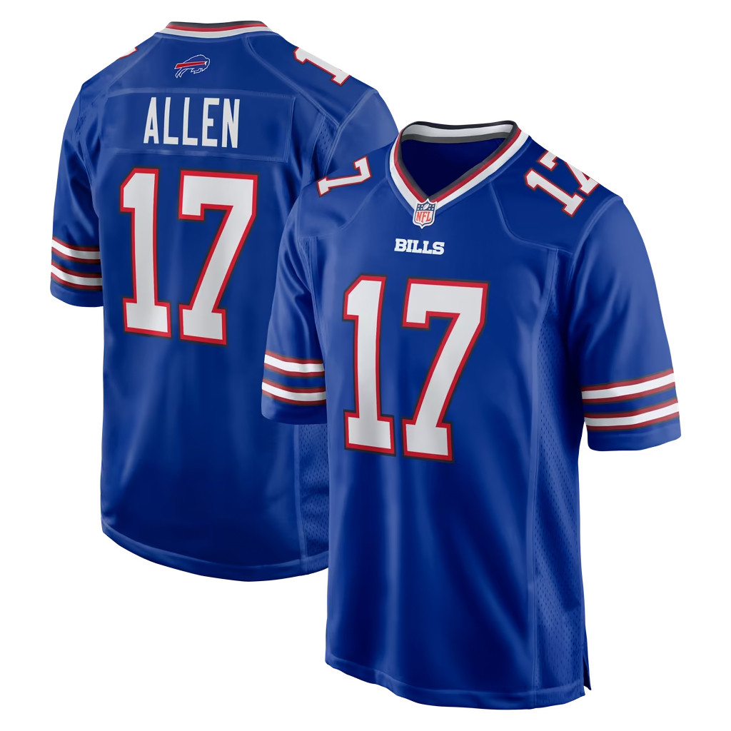Josh Allen Merch #17 Buffalo Bills Josh Allen Royal Team Game Player Jersey Game Day Gifts