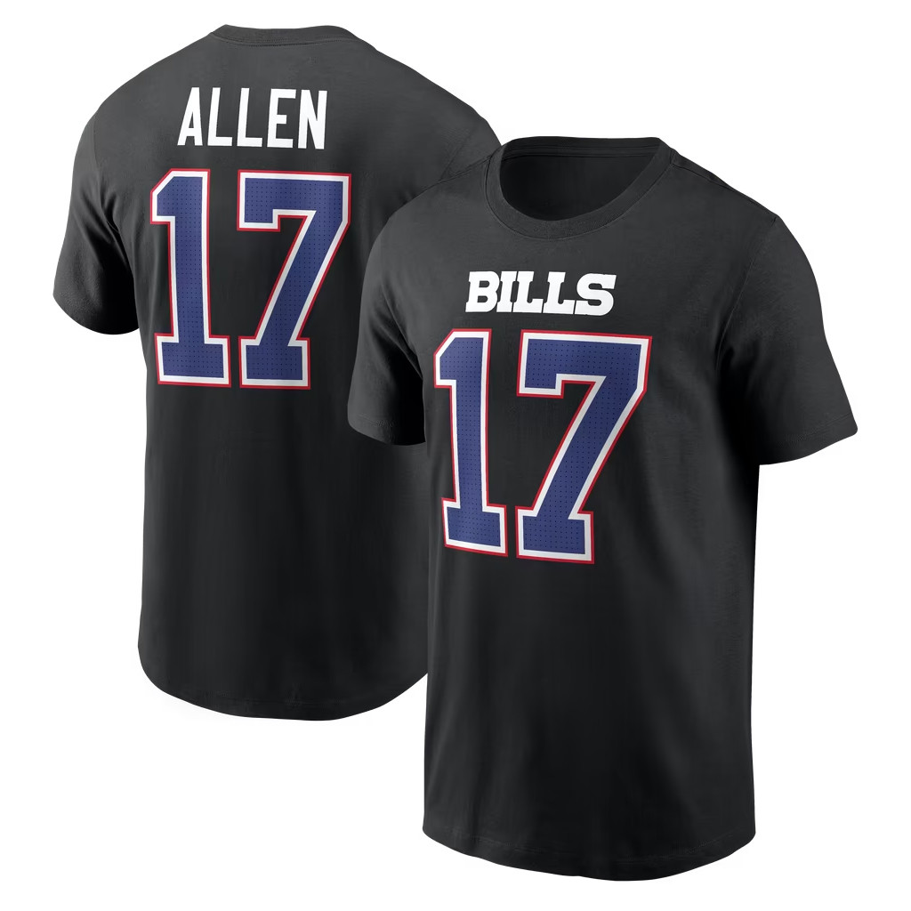 Josh Allen Merch 2026 Buffalo Bills Josh Allen #17 Black T-Shirt Gifts For Football Lovers Josh Allen Merch 2026 Buffalo Bills Josh Allen #17 Black T-Shirt Gifts For Football Lovers