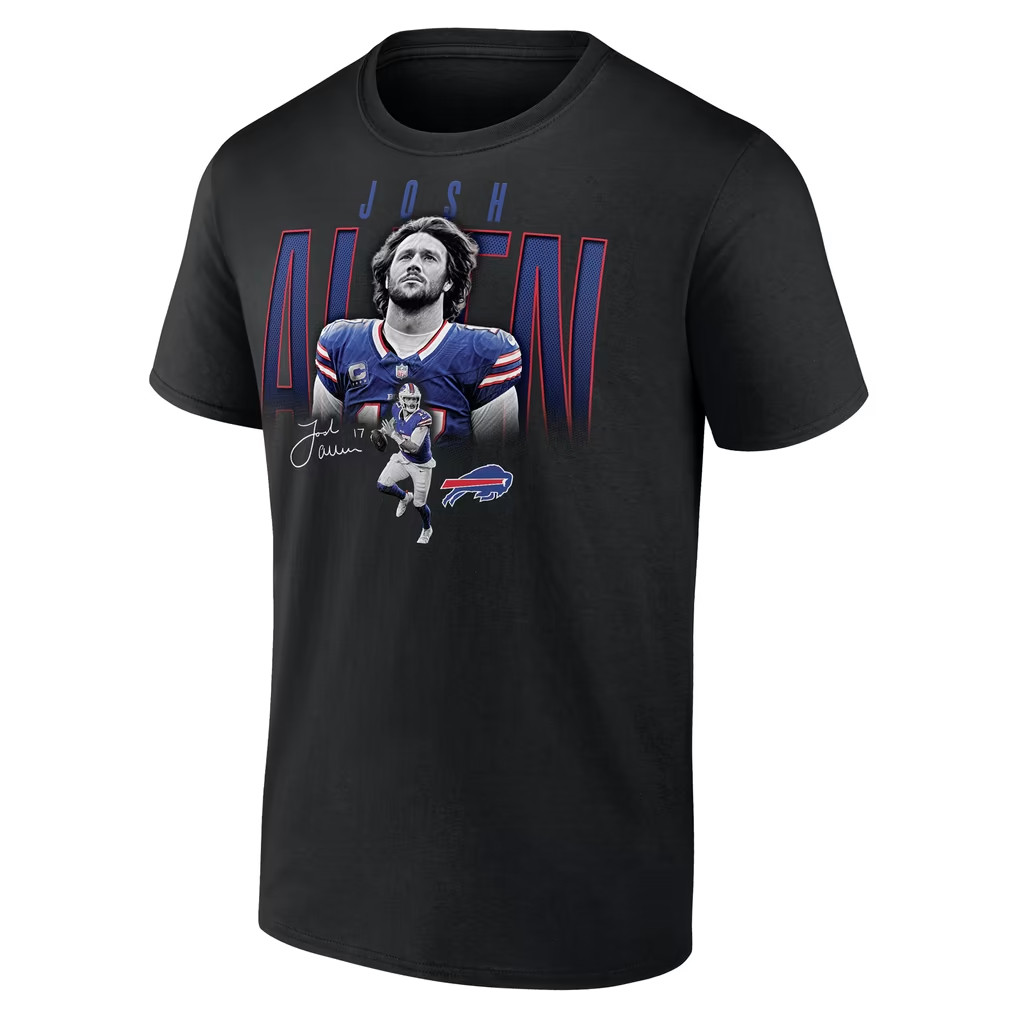 Josh Allen Merch 2026 Buffalo Bills Josh Allen Black Humble Shadow Player T-Shirt Fan Gifts