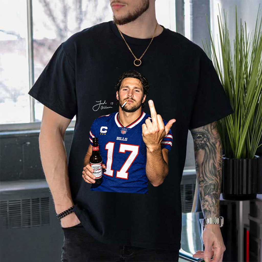 Josh Allen Middle Finger Buffalo Bills T-Shirt Buffalo Football Merch Gifts For Fans
