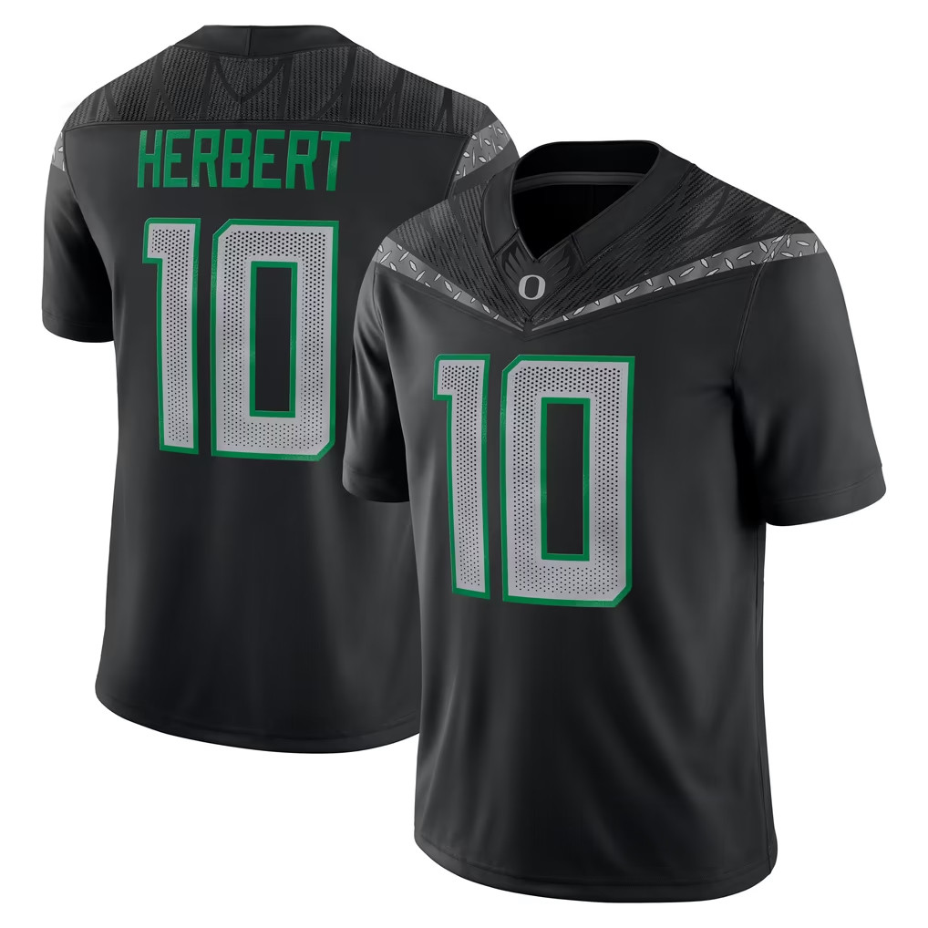 Justin Herbert Jersey Shirt Oregon Ducks Merch 2026 #10 Oregon Ducks Alumni Game Jersey Black Justin Herbert Jersey Shirt Oregon Ducks Merch 2026 #10 Oregon Ducks Alumni Game Jersey Black