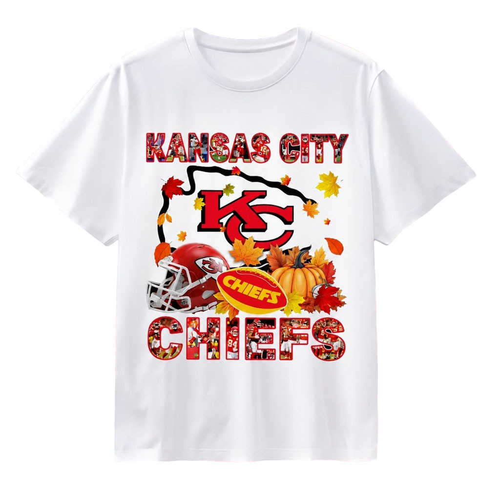 Kansas City Chiefs Autumn Fall Pumpkin T-Shirt KC Chiefs Merch American Football Fan Gifts Kansas City Chiefs Autumn Fall Pumpkin T-Shirt KC Chiefs Merch American Football Fan Gifts
