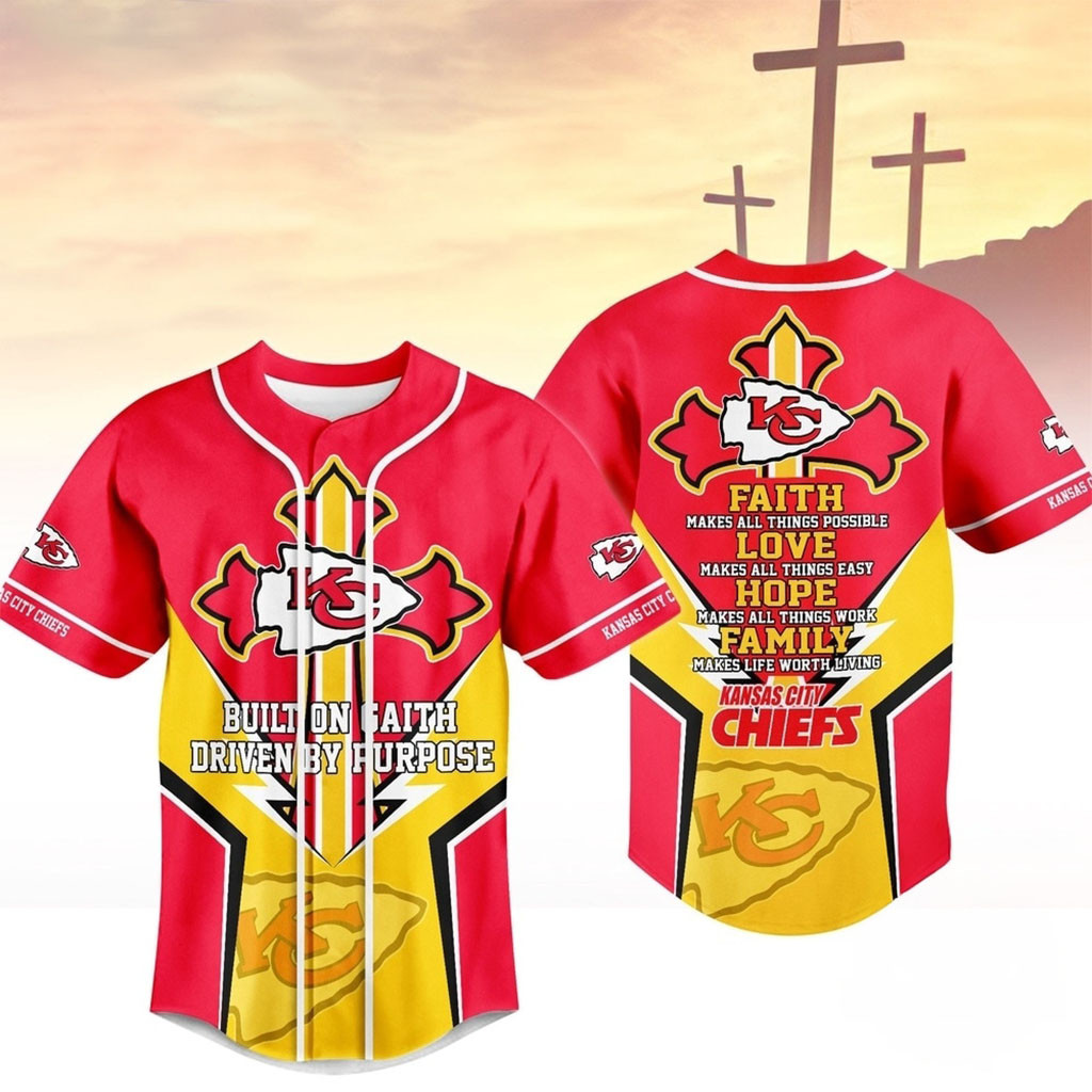 Kansas City Chiefs Blessed Beyond The Score Baseball Jersey KC Chiefs Merch Football Fan Gear