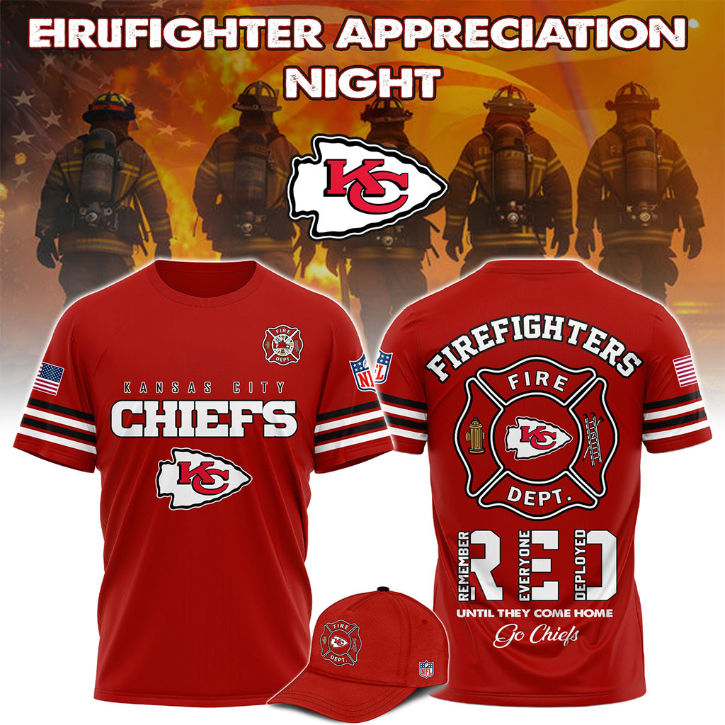 Kansas City Chiefs Firefighter Appreciation Night 2026 T-Shirt KC Chiefs Merch Gift For Fan Kansas City Chiefs Firefighter Appreciation Night 2026 T-Shirt KC Chiefs Merch Gift For Fan