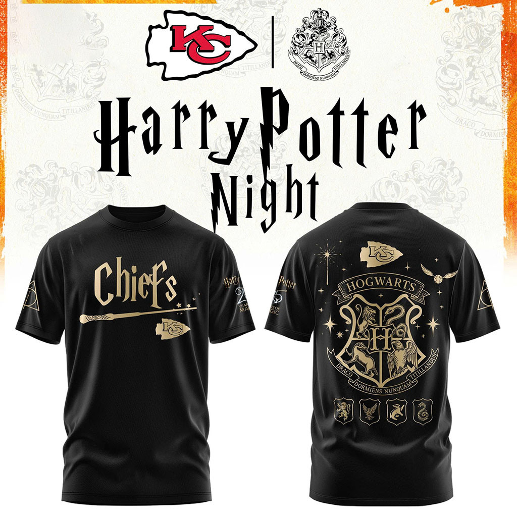 Kansas City Chiefs Football Harry Potter 25th Anniversary T-Shirt 2026 KC Chiefs Merch Gifts