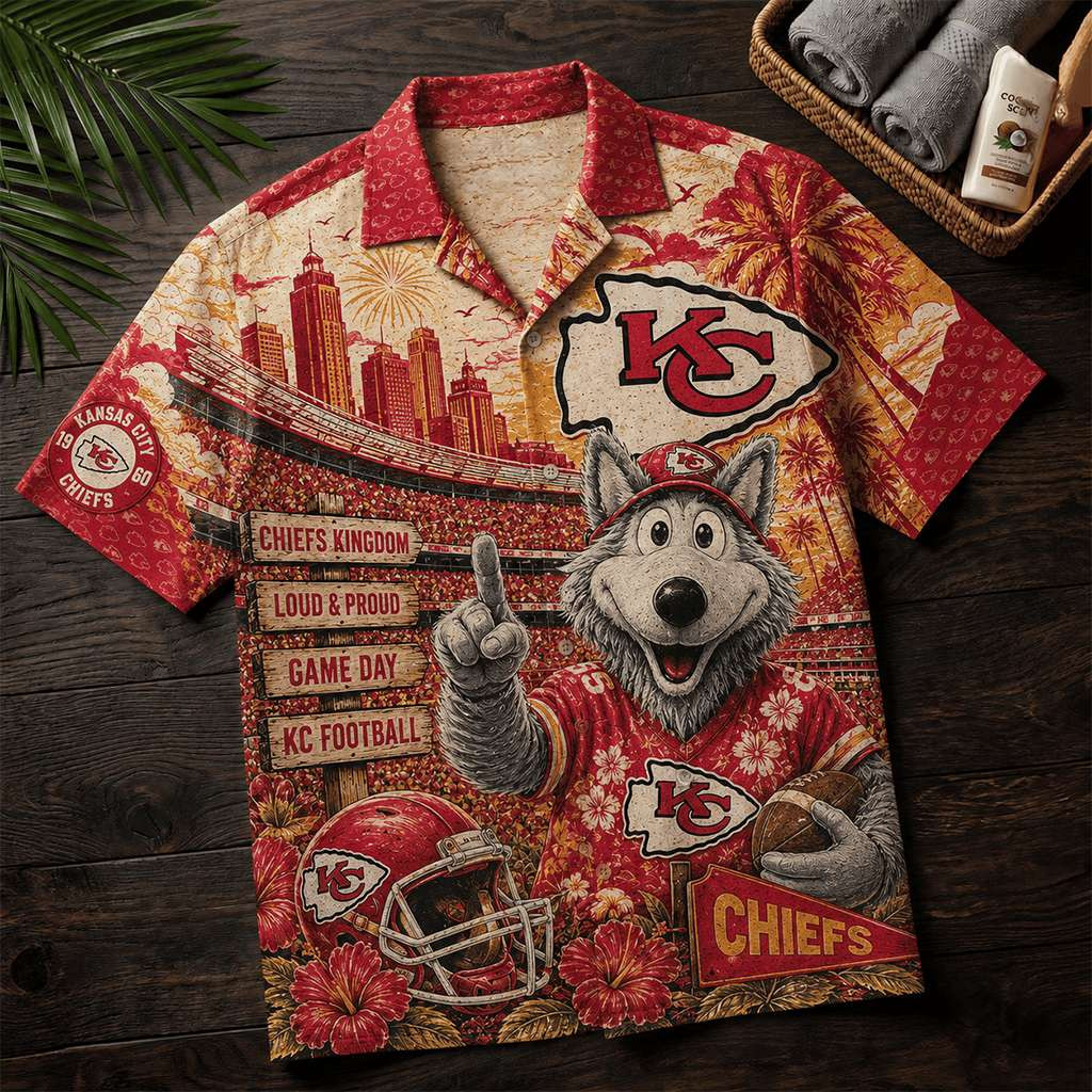 Kansas City Chiefs Kingdom Hawaiian Shirt Game Day Attire KC Football Merch Gift For Fans Kansas City Chiefs Kingdom Hawaiian Shirt Game Day Attire KC Football Merch Gift For Fans