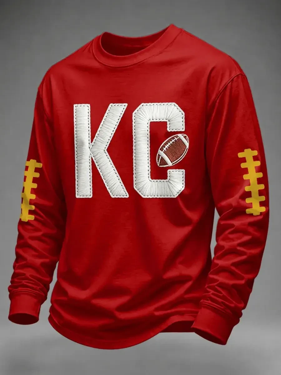 Kansas City Chiefs Merch Kansas City Football Long Sleeve T-Shirt Game Day Outfit For Fans