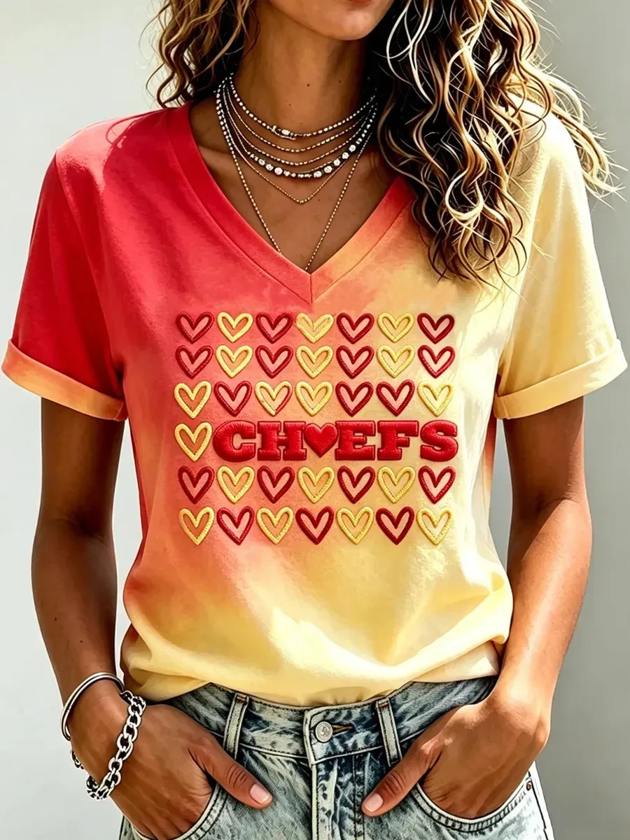 Kansas City Chiefs Merch Kansas City Football V-Neck T-Shirt Game Day Outfit Chiefs Fan Gift Kansas City Chiefs Merch Kansas City Football V-Neck T-Shirt Game Day Outfit Chiefs Fan Gift